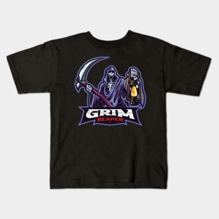 grim reaper mascot design Kids T-Shirt